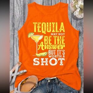 Orange Tequila Party Tank Top